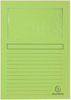 Paq/25 subcarpetas a4 con ventana 120g color verde