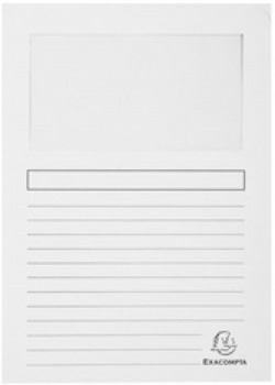 PACK/25 SUBPASTAS A4 COM VENTANA 120G COR BRANCO