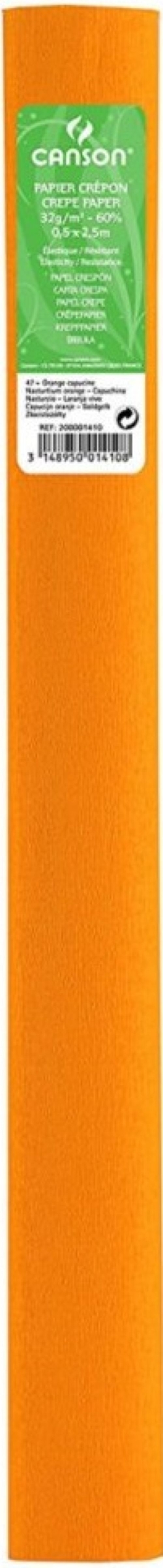 ROLO CONTINUO PAPEL CRESPON 50X250CM LARANJA 30G