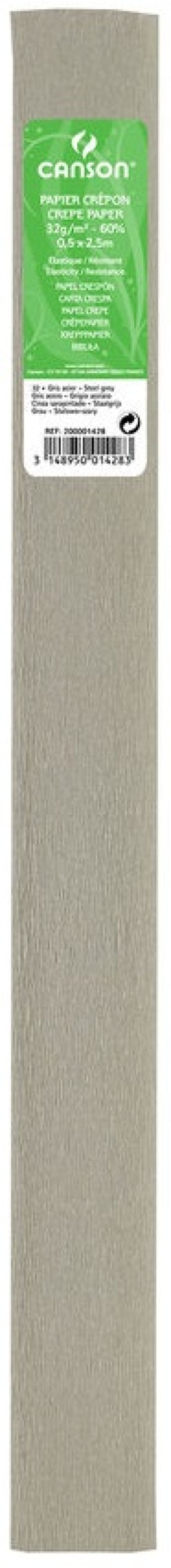 ROLO CONTINUO PAPEL CRESPON 50X250CM GRIS ACEIRO 30G