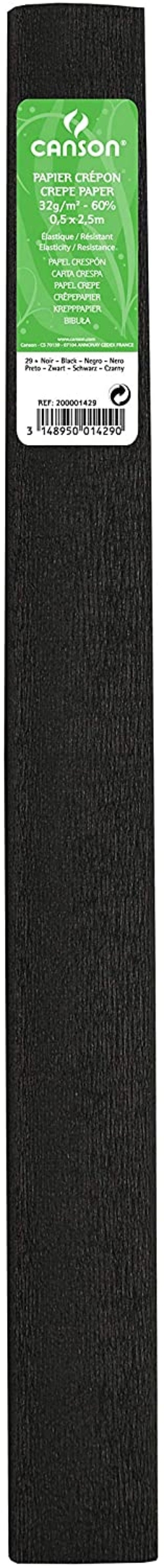 ROLO CONTINUO PAPEL CRESPON 50X250CM NEGRO 32G