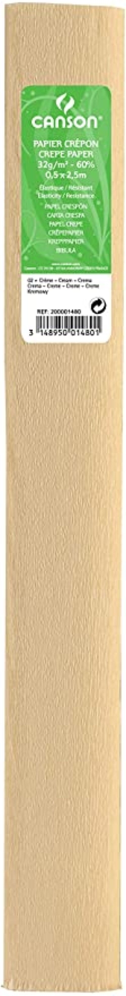 ROLO CONTINUO PAPEL CRESPON 50X250CM CREME 30G