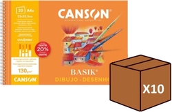 (PACK 10U.) BLOC DEBUXO ESPIRAL BASIK A4+ 20H 130G. C/R