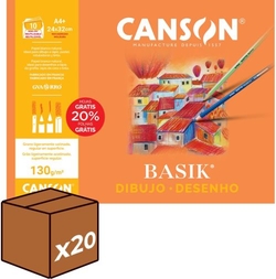 (PACK 20U.) MINIPACK 8 2 BASIK DRAWING SHEETS A4 130G WITH