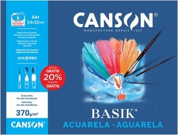 MINIPACK 6 LAMINAS A4+ BASIK ACUARELA I TEMPERA 370G.(PROM)