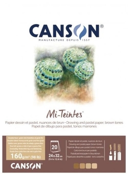 BLOCO ENCOLADO CANSON MI-TEINTES 24X32CM 30H 160G T. TIERRA
