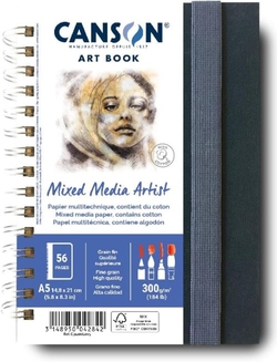 QUADERN CANSON MIX MEDIA ARTIST 14,8X21 28H 300G G. FI