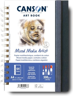 CAHIER CANSON MIX MEDIA ARTIST 21X29,7CM 28H 300G G. FIN