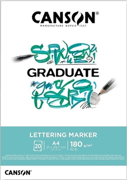 BLOCO ENCOLADO A4 20H 180G MARKER LETTERING CANSON