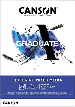 BLOCO ENCOLADO A4 20H 200G LETTERING MIXED CANSON