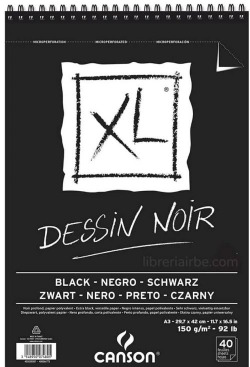 BLOC DESSIN NOIR XL A3 40H 150G.