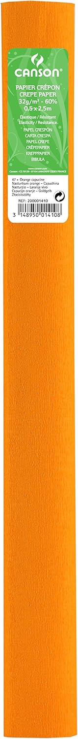 PAQ/10 ROLO CONTINUO PAPEL CRESPON 50X250CM LARANXA