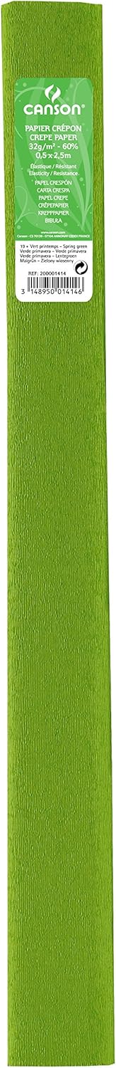 PAQ/10 ROLO CONTINUO PAPEL CRESPON 50X250CM VERDE PRIMAVER