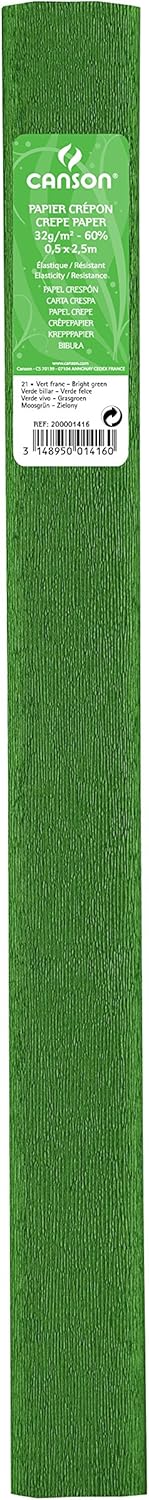 PACK/10 CONTINUOUS ROLL CREPE PAPER 50X250CM BILLIARD GREEN
