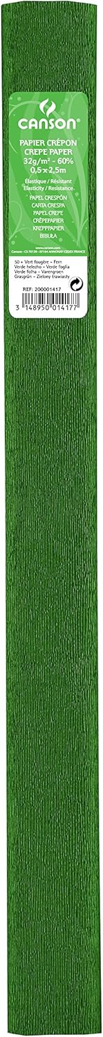 PAQ/10 ROLO CONTINUO PAPEL CRESPON 50X250CM VERDE HELECHO