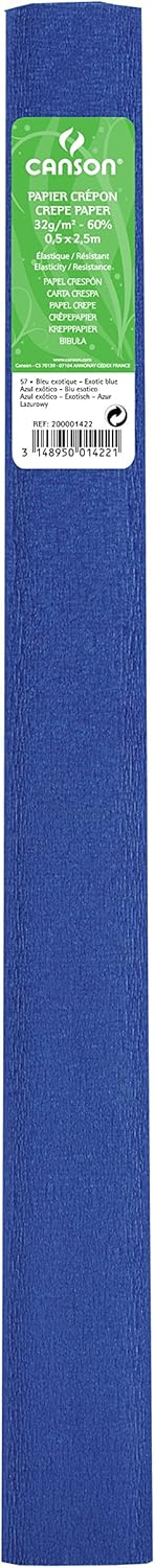 PACK/10 ROLO CONTINUO PAPEL CRESPON 50X250CM AZUL EXOTICO