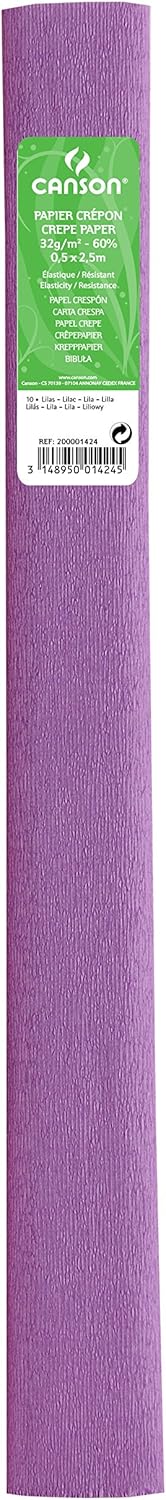 PAQ/10 ROLO CONTINUO PAPEL CRESPON 50X250CM LILA 32G