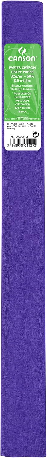 PACK/10 CONTINUOUS ROLL CREPE PAPER 50X250CM VIOLET