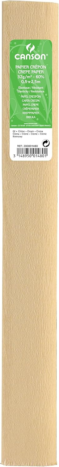 PACK/10 ROLO CONTINUO PAPEL CRESPON 50X250CM CREME 32G
