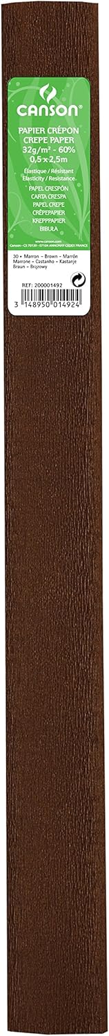 PACK/10 CONTINUOUS ROLL OF CRESPON PAPER 50X250CM BROWN 52G