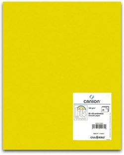 PACK/25 PAPIER CARTON IRIS 50X65 185G. JAUNE CANARIO