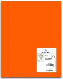 PACK/25 PAPIER CARTON IRIS 50X65 185G. MANDARINA