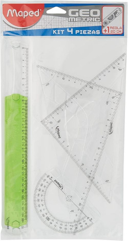 ESTOJO DE DESENHO 4 PEÇAS + 1 RÉGUA 20CM MAPED