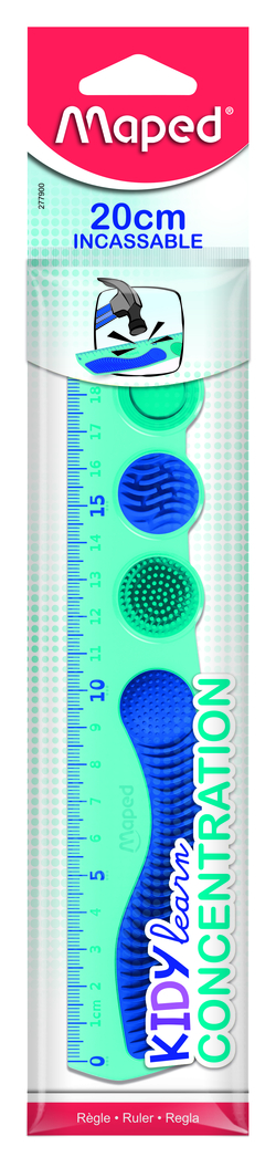 BLISTER 20CM UNBREAKABLE RULER KIDY LEARN CONCENTRATION
