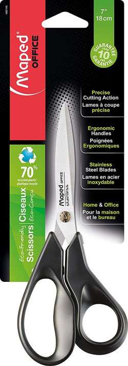 CISEAUX BUREAU 18CM ASIMETRICA AVANCED GREEN MAPED