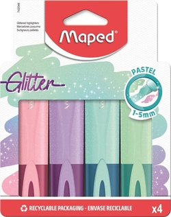ESTOJO 4 MARCADORES GLITTER FLUO NEON