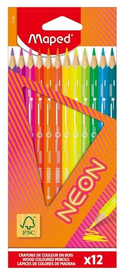 CASE OF 12 NEON FSC COLOURED PENCILS