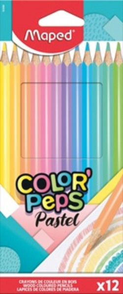 ESTOJO 12 LÁPIS DE CORES COLOR'PEPS PASTEL MAPED