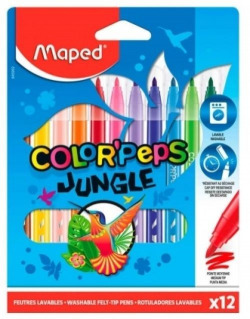 ESTOXO 12 ROTULADORES COLOR'PEPS ECO JUNGLE MAPED