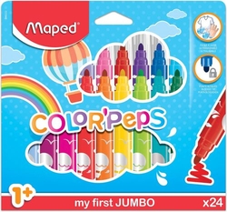 CASE OF 24 COLOR'PEPS JUMBO MAPED MARKERS