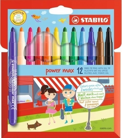 BOX OF 12 MARKERS STABILO POWER MAX 3MM TIP