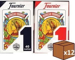 (PACK 12U.) 50 SPANISH PLAYING CARDS Nº12 CELLOPHANE CASE