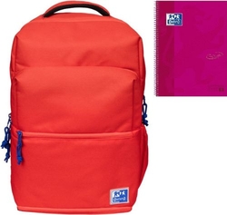MOCHILA + LUNCHBOX B-OUT 42X30X15CM COR VERMELLO OXFBAG + REG