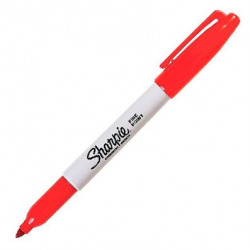 C/12 MARCADOR SHARPIE PONTA FINA VERMELHO PERMANENTE