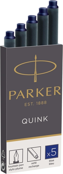 ÉTUI 5 CARTOUCHE LARGO PLUMA PARKER BLEU
