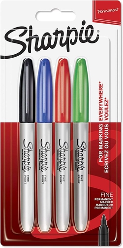 ESTOJO 4 MARCADORES SHARPIE FINO CORES BASICOS PERMANEN
