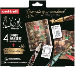 ESTOJO 4 MARCADORES TIZA LIQUIDA CHALK MARKER NATAL