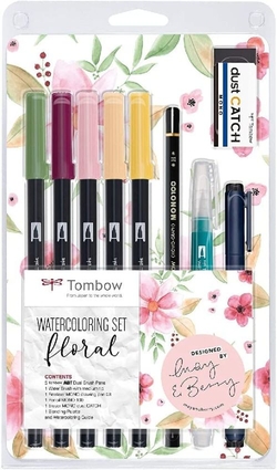 SET OF MARKERS TOMBOW DUAL BRUSH FLORAL
