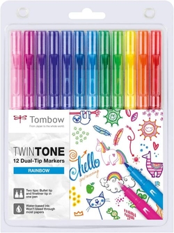 ESTOJO 12 MARCADORES DUPLO PONTA CORES ARCO IRIS