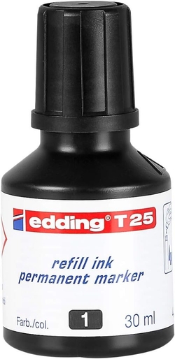 BOTTLE OF INK FOR EDDING MARKER T-25 30ML BLACK