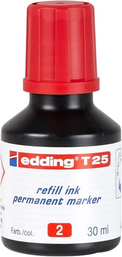 BOTTLE OF INK FOR EDDING MARKER T-25 30ML RED