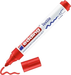 C/10 MARCADOR EDDING 4500 TÊXTIL COR VERMELHO 02