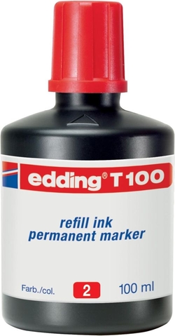 BOTTLE OF INK FOR MARKER EDDING T-100 100ML RED