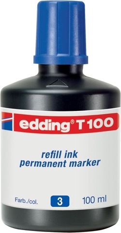 FRASCO DE TINTA MARCADOR EDDING T-100 100ML AZUL