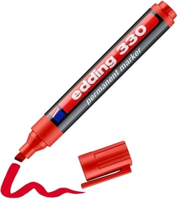 C/10 MARCADOR EDDING 330 VERMELHO MARCADOR PONTA BISELADA