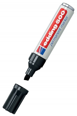 rotulador edding 500 negro marcador punta biselada